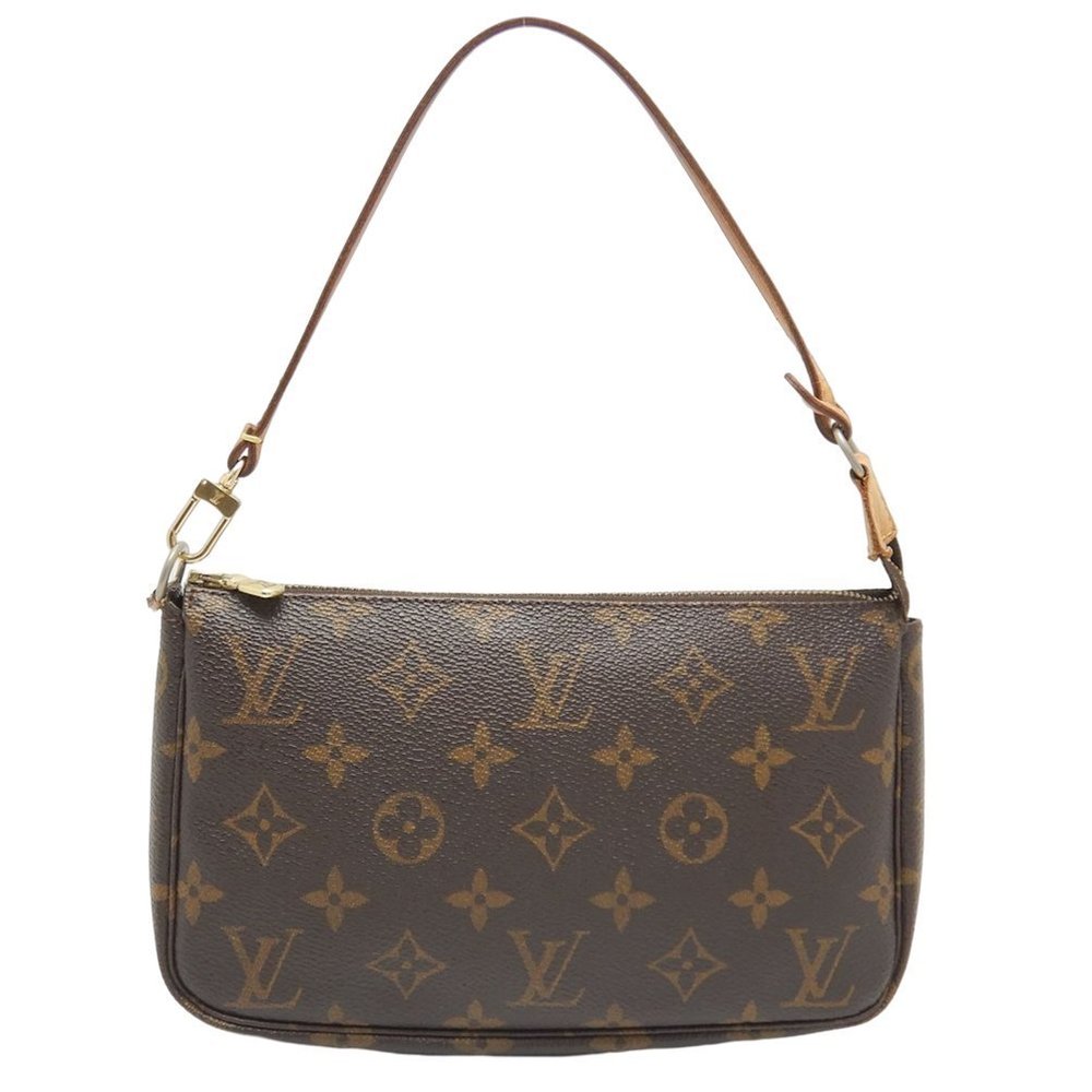 Louis Vuitton Monogram Pochette Accessoire Pouch Handbag Brown